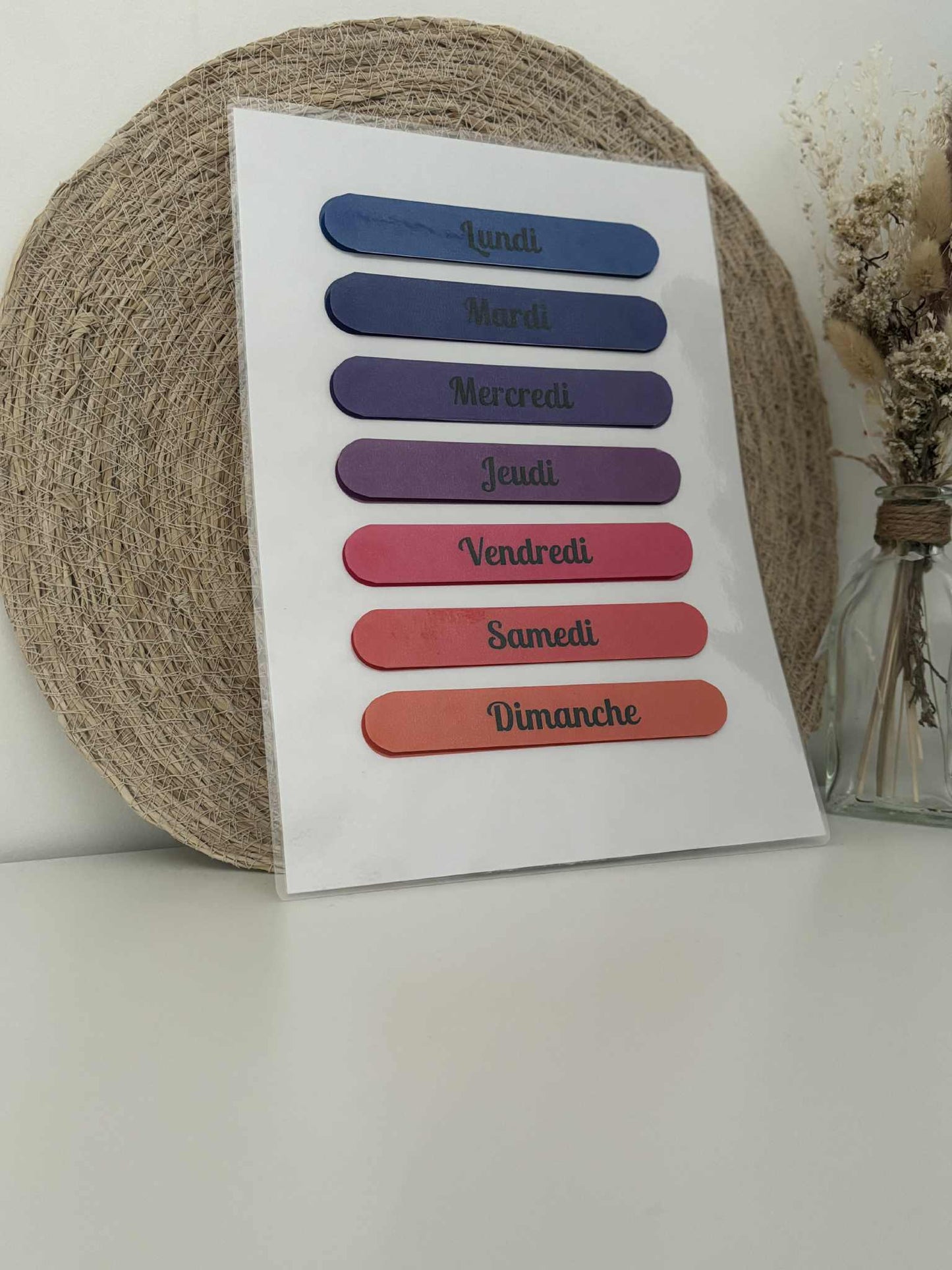 Affiche les jours de la semaine